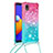 Coque Silicone Housse Etui Gel Bling-Bling avec Laniere Strap S01 pour Samsung Galaxy M01 Core Petit