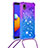 Coque Silicone Housse Etui Gel Bling-Bling avec Laniere Strap S01 pour Samsung Galaxy M01 Core Petit