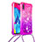 Coque Silicone Housse Etui Gel Bling-Bling avec Laniere Strap S01 pour Samsung Galaxy M10 Petit