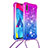 Coque Silicone Housse Etui Gel Bling-Bling avec Laniere Strap S01 pour Samsung Galaxy M10 Petit