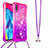 Coque Silicone Housse Etui Gel Bling-Bling avec Laniere Strap S01 pour Samsung Galaxy M10 Petit