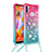 Coque Silicone Housse Etui Gel Bling-Bling avec Laniere Strap S01 pour Samsung Galaxy M11 Petit