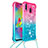 Coque Silicone Housse Etui Gel Bling-Bling avec Laniere Strap S01 pour Samsung Galaxy M20 Petit