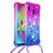 Coque Silicone Housse Etui Gel Bling-Bling avec Laniere Strap S01 pour Samsung Galaxy M20 Petit