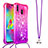 Coque Silicone Housse Etui Gel Bling-Bling avec Laniere Strap S01 pour Samsung Galaxy M20 Petit