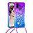 Coque Silicone Housse Etui Gel Bling-Bling avec Laniere Strap S01 pour Samsung Galaxy M21 Petit