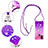 Coque Silicone Housse Etui Gel Bling-Bling avec Laniere Strap S01 pour Samsung Galaxy M21 Petit