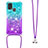 Coque Silicone Housse Etui Gel Bling-Bling avec Laniere Strap S01 pour Samsung Galaxy M21s Petit