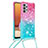 Coque Silicone Housse Etui Gel Bling-Bling avec Laniere Strap S01 pour Samsung Galaxy M32 5G Petit