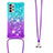 Coque Silicone Housse Etui Gel Bling-Bling avec Laniere Strap S01 pour Samsung Galaxy M32 5G Petit