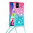 Coque Silicone Housse Etui Gel Bling-Bling avec Laniere Strap S01 pour Samsung Galaxy M51 Petit