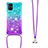 Coque Silicone Housse Etui Gel Bling-Bling avec Laniere Strap S01 pour Samsung Galaxy M51 Petit