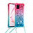 Coque Silicone Housse Etui Gel Bling-Bling avec Laniere Strap S01 pour Samsung Galaxy M60s Petit