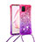 Coque Silicone Housse Etui Gel Bling-Bling avec Laniere Strap S01 pour Samsung Galaxy M60s Petit