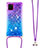 Coque Silicone Housse Etui Gel Bling-Bling avec Laniere Strap S01 pour Samsung Galaxy M60s Petit