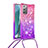 Coque Silicone Housse Etui Gel Bling-Bling avec Laniere Strap S01 pour Samsung Galaxy Note 20 5G Petit