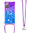 Coque Silicone Housse Etui Gel Bling-Bling avec Laniere Strap S01 pour Samsung Galaxy Note 20 5G Petit