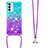 Coque Silicone Housse Etui Gel Bling-Bling avec Laniere Strap S01 pour Samsung Galaxy Quantum2 5G Petit