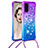 Coque Silicone Housse Etui Gel Bling-Bling avec Laniere Strap S01 pour Samsung Galaxy S20 5G Violet