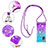 Coque Silicone Housse Etui Gel Bling-Bling avec Laniere Strap S01 pour Samsung Galaxy S20 FE 4G Petit