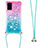 Coque Silicone Housse Etui Gel Bling-Bling avec Laniere Strap S01 pour Samsung Galaxy S20 Petit