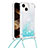 Coque Silicone Housse Etui Gel Bling-Bling avec Laniere Strap S02 pour Apple iPhone 13 Bleu Ciel