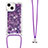 Coque Silicone Housse Etui Gel Bling-Bling avec Laniere Strap S02 pour Apple iPhone 13 Petit