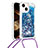 Coque Silicone Housse Etui Gel Bling-Bling avec Laniere Strap S02 pour Apple iPhone 13 Petit