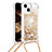 Coque Silicone Housse Etui Gel Bling-Bling avec Laniere Strap S02 pour Apple iPhone 13 Petit