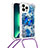 Coque Silicone Housse Etui Gel Bling-Bling avec Laniere Strap S02 pour Apple iPhone 13 Pro Petit