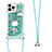 Coque Silicone Housse Etui Gel Bling-Bling avec Laniere Strap S02 pour Apple iPhone 13 Pro Petit