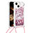 Coque Silicone Housse Etui Gel Bling-Bling avec Laniere Strap S02 pour Apple iPhone 13 Violet Clair