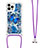 Coque Silicone Housse Etui Gel Bling-Bling avec Laniere Strap S02 pour Apple iPhone 14 Pro Petit