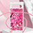 Coque Silicone Housse Etui Gel Bling-Bling avec Laniere Strap S02 pour Google Pixel 7a 5G Rose Rouge