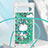 Coque Silicone Housse Etui Gel Bling-Bling avec Laniere Strap S02 pour Google Pixel 7a 5G Vert