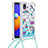 Coque Silicone Housse Etui Gel Bling-Bling avec Laniere Strap S02 pour Samsung Galaxy A01 Core Bleu Ciel