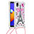 Coque Silicone Housse Etui Gel Bling-Bling avec Laniere Strap S02 pour Samsung Galaxy A01 Core Petit
