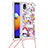 Coque Silicone Housse Etui Gel Bling-Bling avec Laniere Strap S02 pour Samsung Galaxy A01 Core Rouge