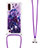 Coque Silicone Housse Etui Gel Bling-Bling avec Laniere Strap S02 pour Samsung Galaxy A01 SM-A015 Violet