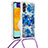 Coque Silicone Housse Etui Gel Bling-Bling avec Laniere Strap S02 pour Samsung Galaxy A04s Petit