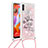 Coque Silicone Housse Etui Gel Bling-Bling avec Laniere Strap S02 pour Samsung Galaxy A11 Petit