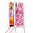 Coque Silicone Housse Etui Gel Bling-Bling avec Laniere Strap S02 pour Samsung Galaxy A11 Petit