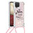 Coque Silicone Housse Etui Gel Bling-Bling avec Laniere Strap S02 pour Samsung Galaxy A12 Mixte