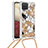 Coque Silicone Housse Etui Gel Bling-Bling avec Laniere Strap S02 pour Samsung Galaxy A12 Petit