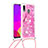 Coque Silicone Housse Etui Gel Bling-Bling avec Laniere Strap S02 pour Samsung Galaxy A20 Petit