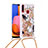 Coque Silicone Housse Etui Gel Bling-Bling avec Laniere Strap S02 pour Samsung Galaxy A20s Petit