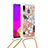 Coque Silicone Housse Etui Gel Bling-Bling avec Laniere Strap S02 pour Samsung Galaxy A30 Petit