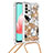 Coque Silicone Housse Etui Gel Bling-Bling avec Laniere Strap S02 pour Samsung Galaxy A32 4G Or