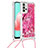Coque Silicone Housse Etui Gel Bling-Bling avec Laniere Strap S02 pour Samsung Galaxy A32 4G Petit