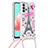 Coque Silicone Housse Etui Gel Bling-Bling avec Laniere Strap S02 pour Samsung Galaxy A32 5G Mixte